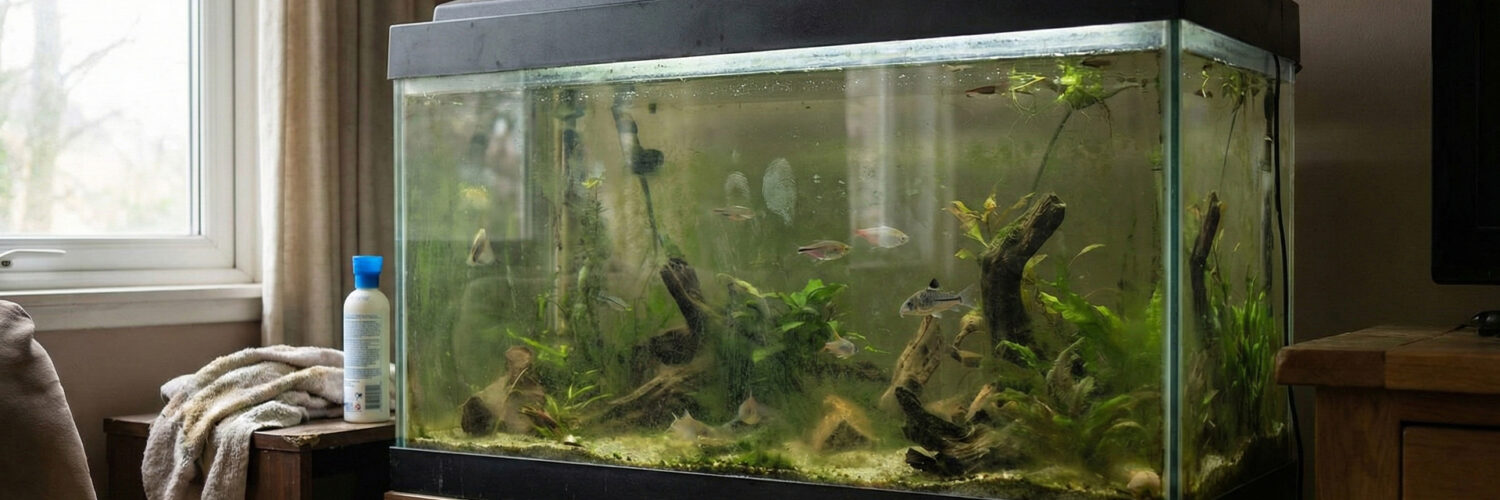 Aquarium glass getting dirty fast with algae buildup on the front panel