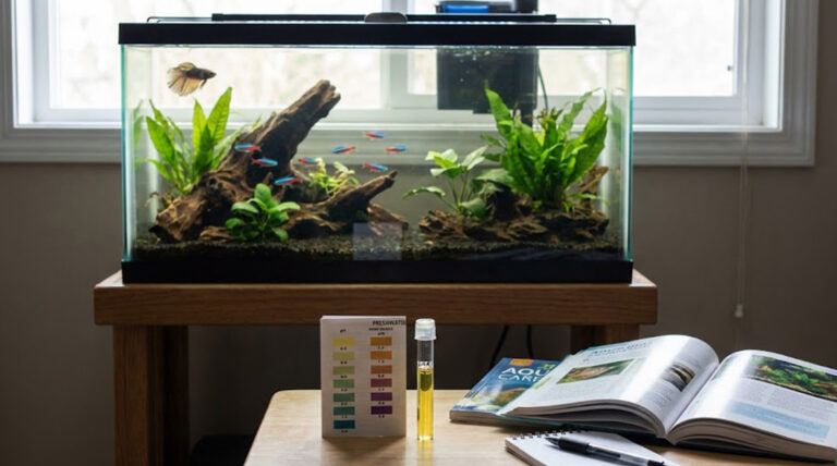 Aquarium pH keeps dropping shown by low pH test result in a freshwater tank