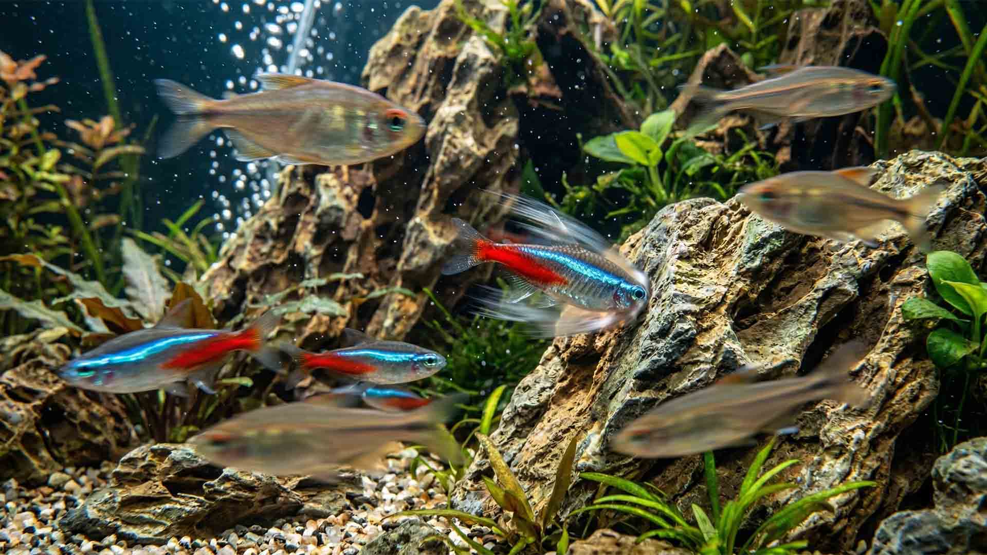Fish rubbing against substrate indicating flashing behavior from parasites