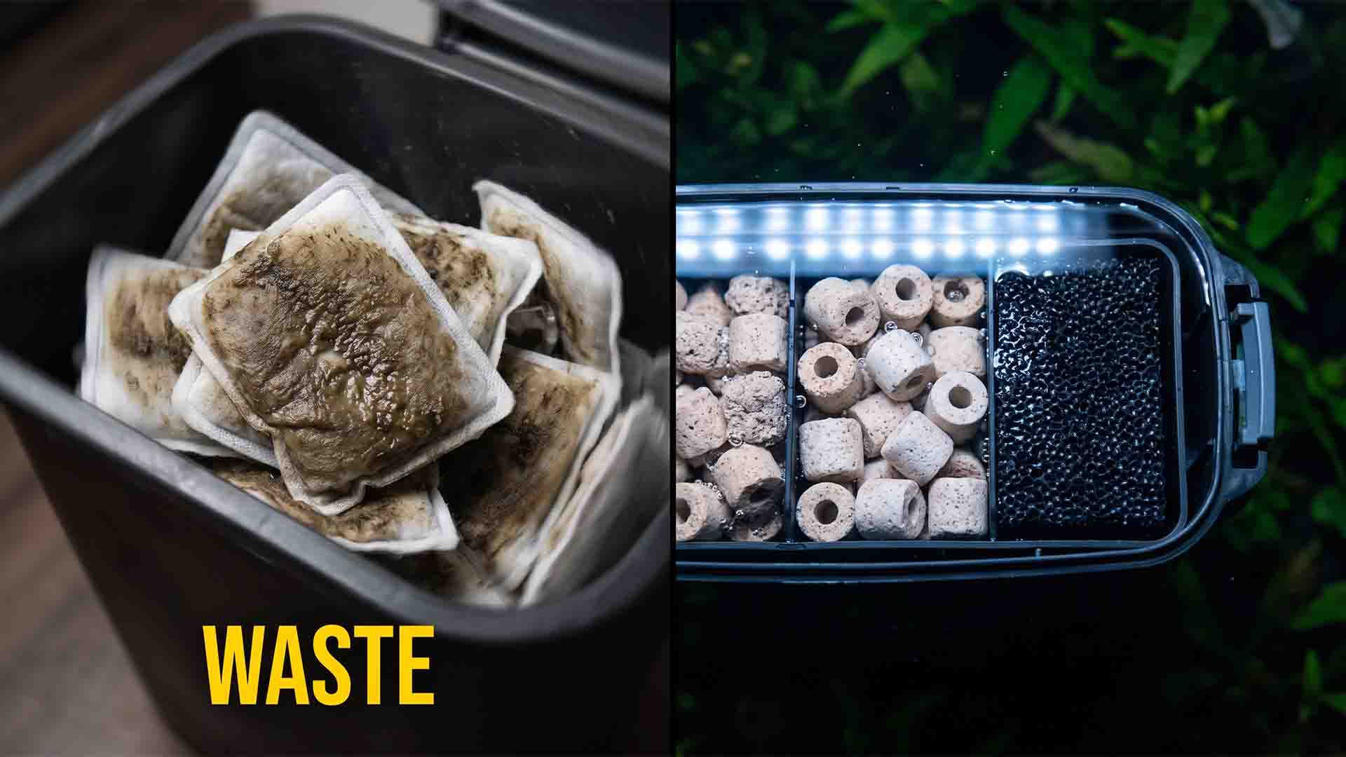 Bio-media sponge vs disposable carbon cartridges