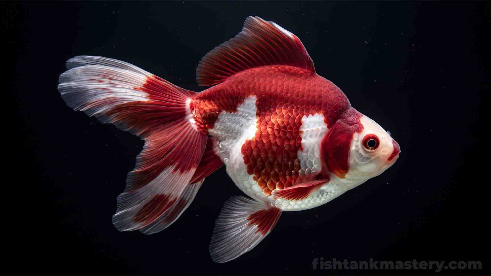Ryukin Goldfish Structural Keel Geometry Side profile of a Ryukin goldfish displaying tall dorsal hump and deep keel geometry for hydrodynamic balance