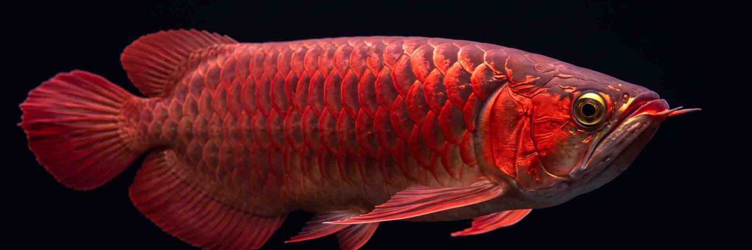 Asian Arowana swimming under cinematic rim light, representing illegal aquarium fish in the US.