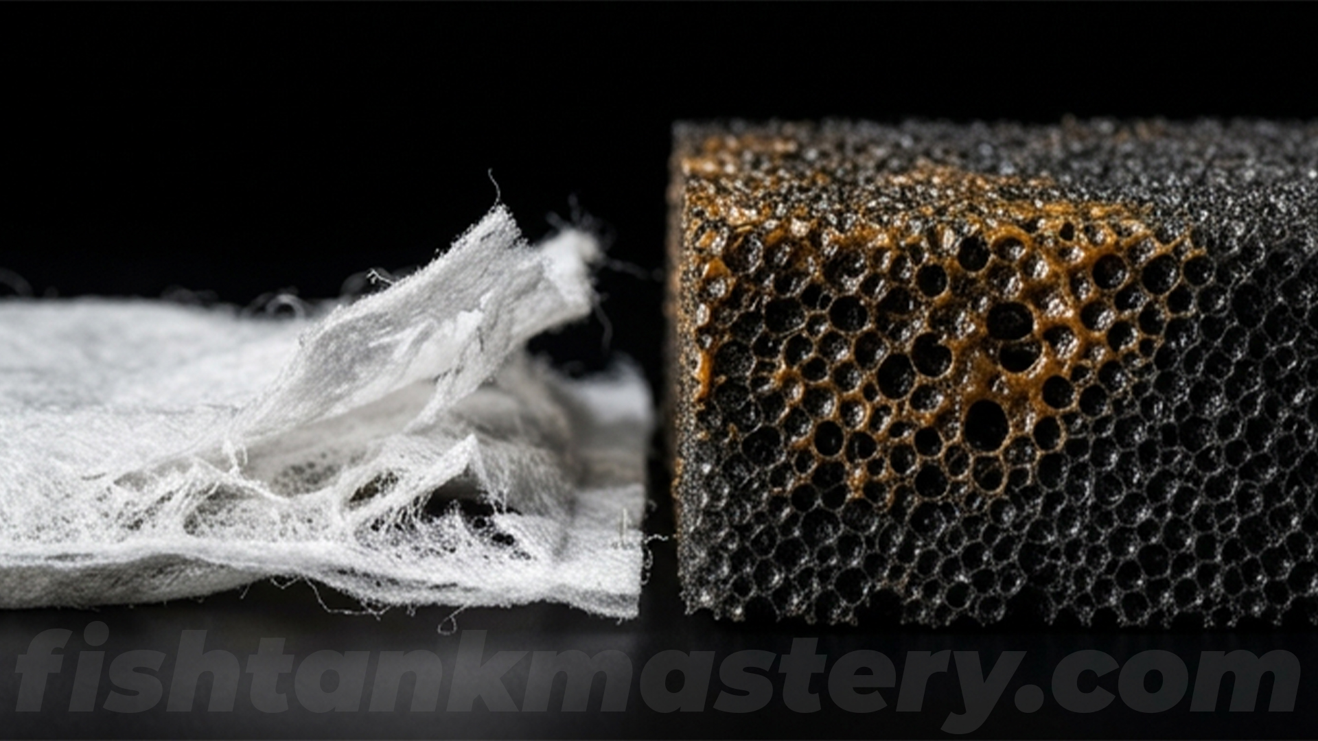 Comparison between a stripped disposable filter cartridge and a mature coarse sponge colonizing beneficial nitrifying biofilm