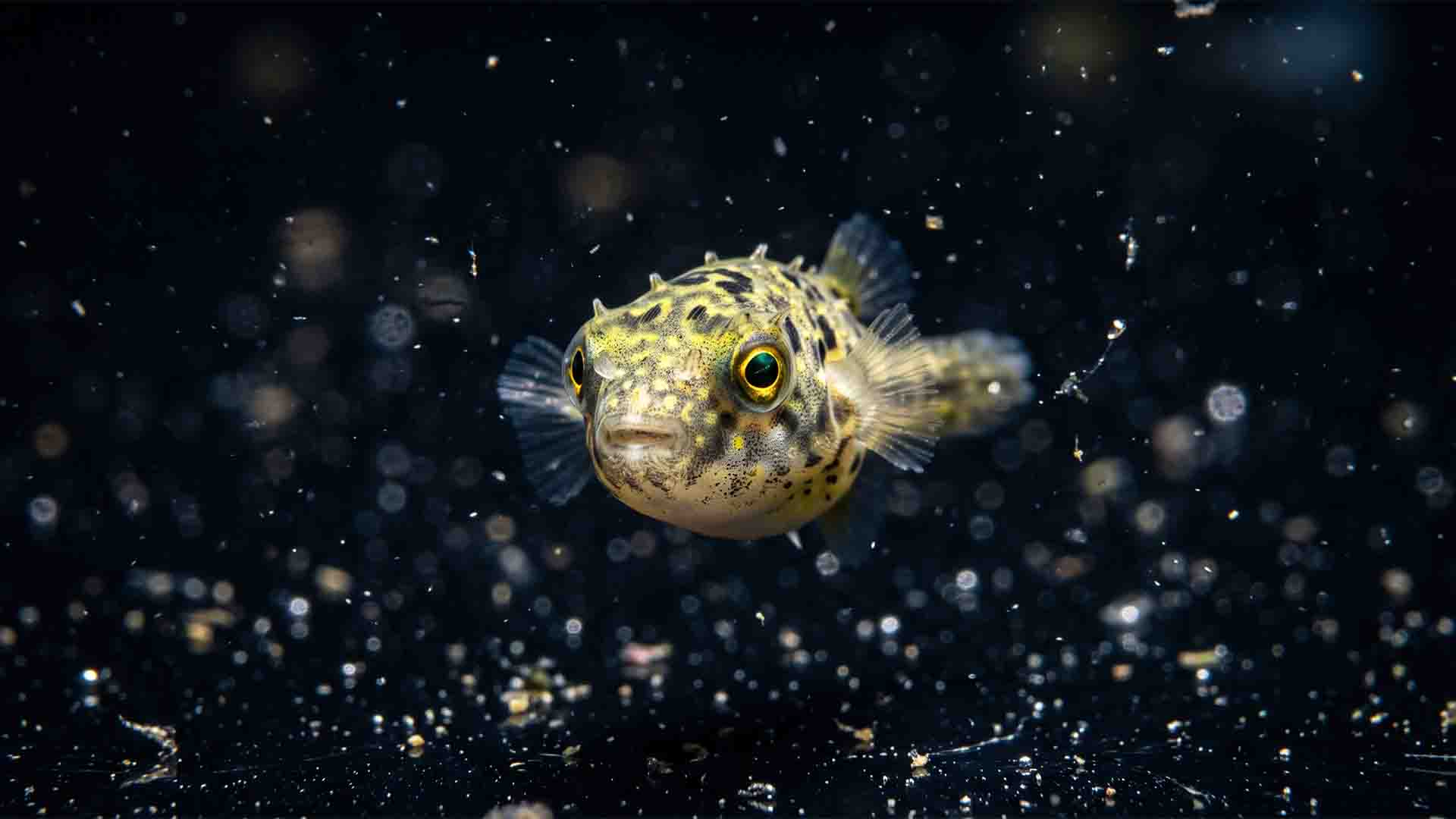 Misleading Freshwater Fish That Ruin Tanks Macro shot of a dwarf pea puffer showcasing predatory posture in a freshwater aquarium, exposing misleading community fish labels.